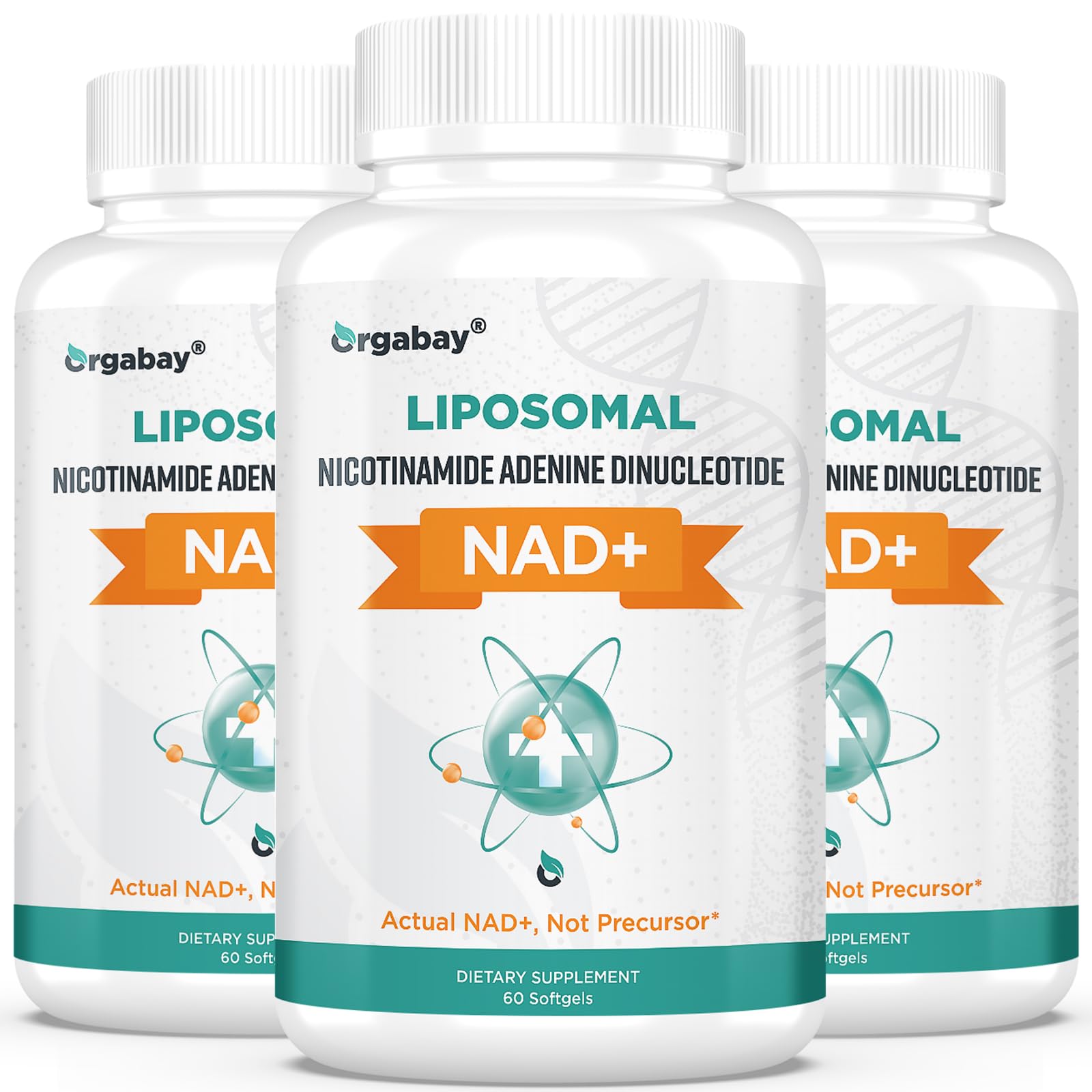 Orgabay Liposomal NAD+ Supplement 500 mg with 250 mg TMG — High Absorption, 180 Softgels
