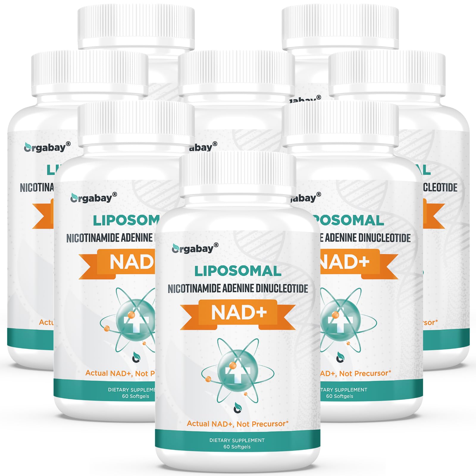 Orgabay Liposomal NAD+ Supplement 500 mg + 250 mg TMG – High Absorption NAD+ | 480 Softgels