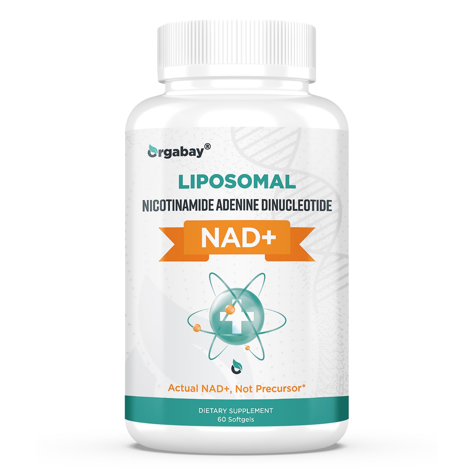 Orgabay Liposomal NAD+ Supplement 500 mg, High Absorption, Boost NAD+ with TMG 250 mg, Actual NAD Plus More Efficient Than Nicotinamide Riboside, Support Cellular Energy, Healthy Aging | 60 Softgels