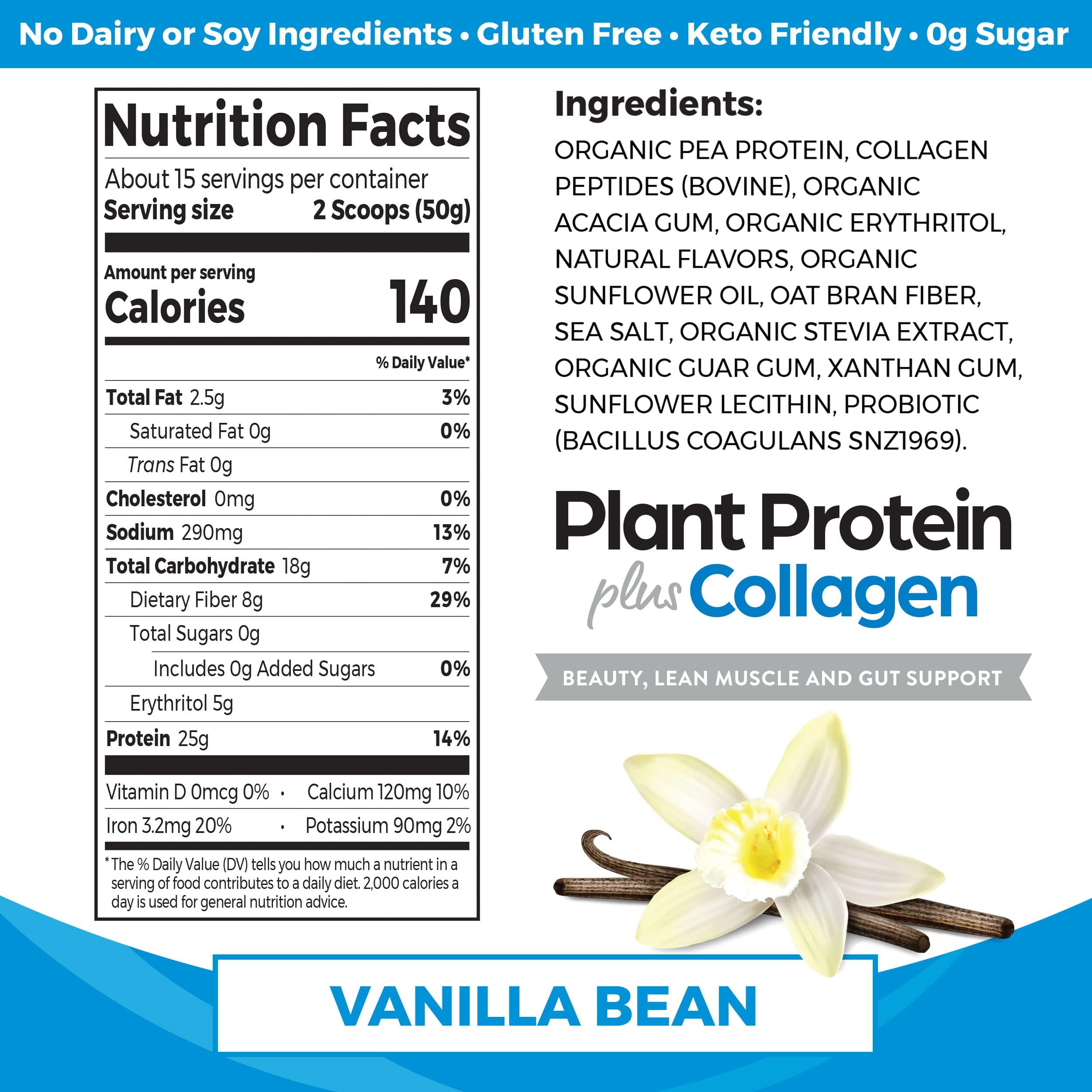 Orgain Protein Powder + Collagen, Vanilla Bean — 25g Protein, 10g Collagen, 1B Probiotics, Gluten Free