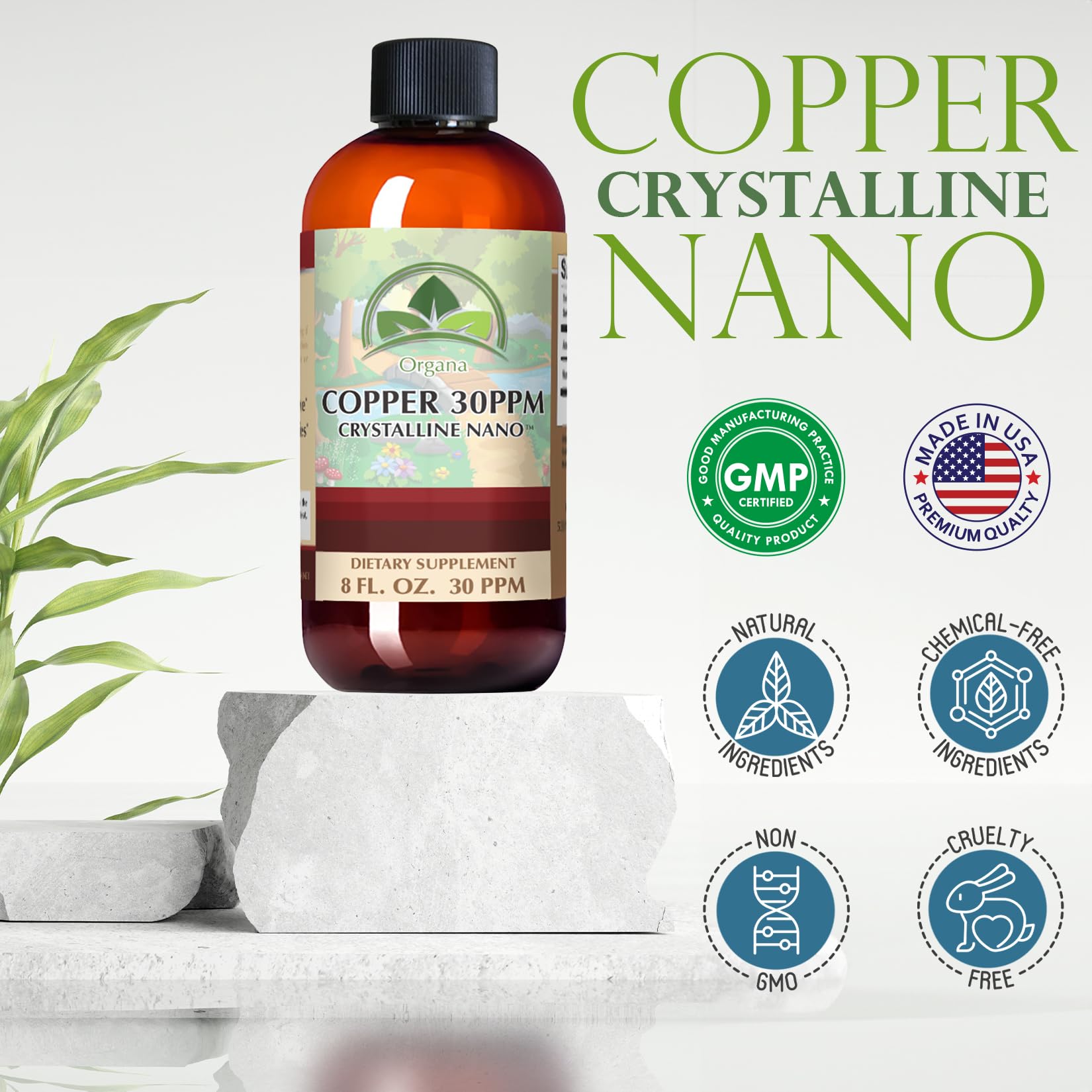 Organa Pure Crystalline Liquid Copper Supplement – 30 PPM, High Absorption