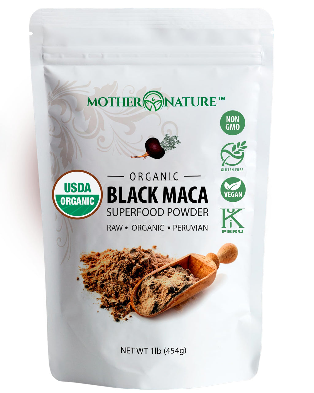 Organic Black Maca Root Powder (16 oz) – USDA Organic, Non-GMO, Vegan