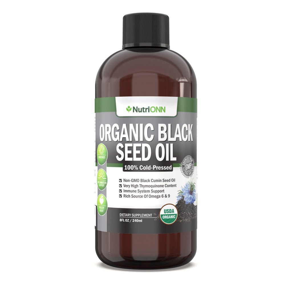 Organic Black Seed Oil – USDA Organic, Thymoquinone Rich, Cold-Pressed (8 oz)