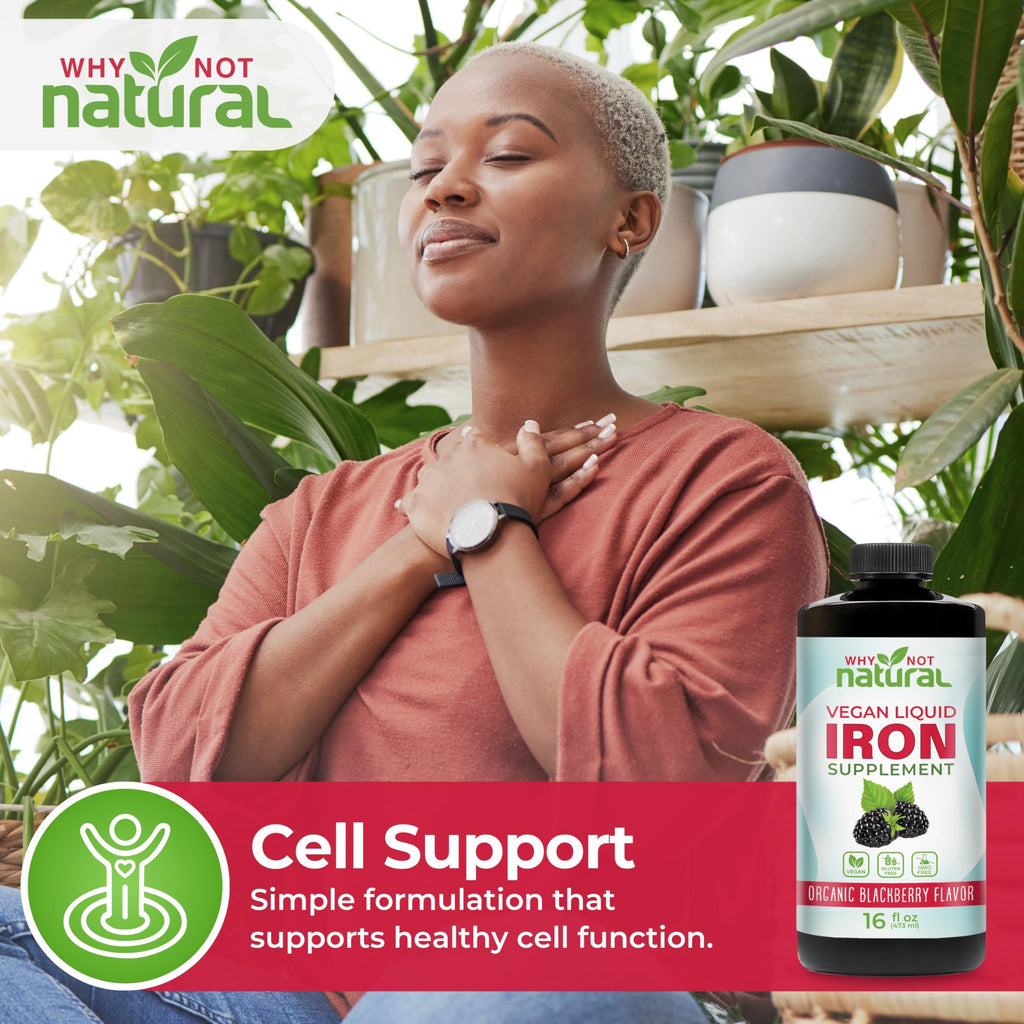 Liquid Iron Supplement – Ferrous Bisglycinate, Vegan, Blackberry 16 oz