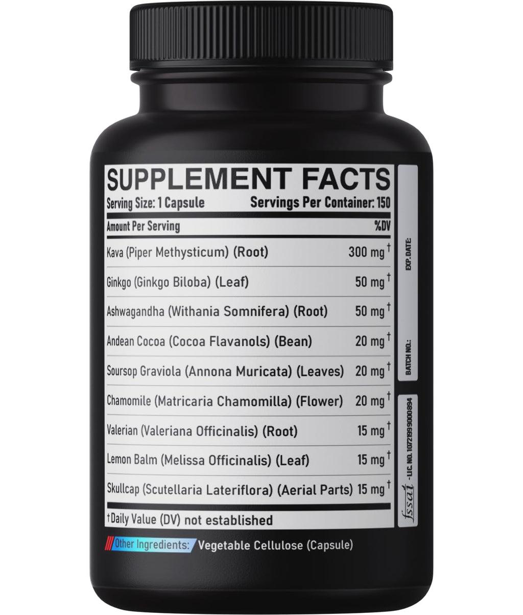 DEDICAD 9in1 Kava Kava Capsules – 5-Month Supply (150 VEGAN)