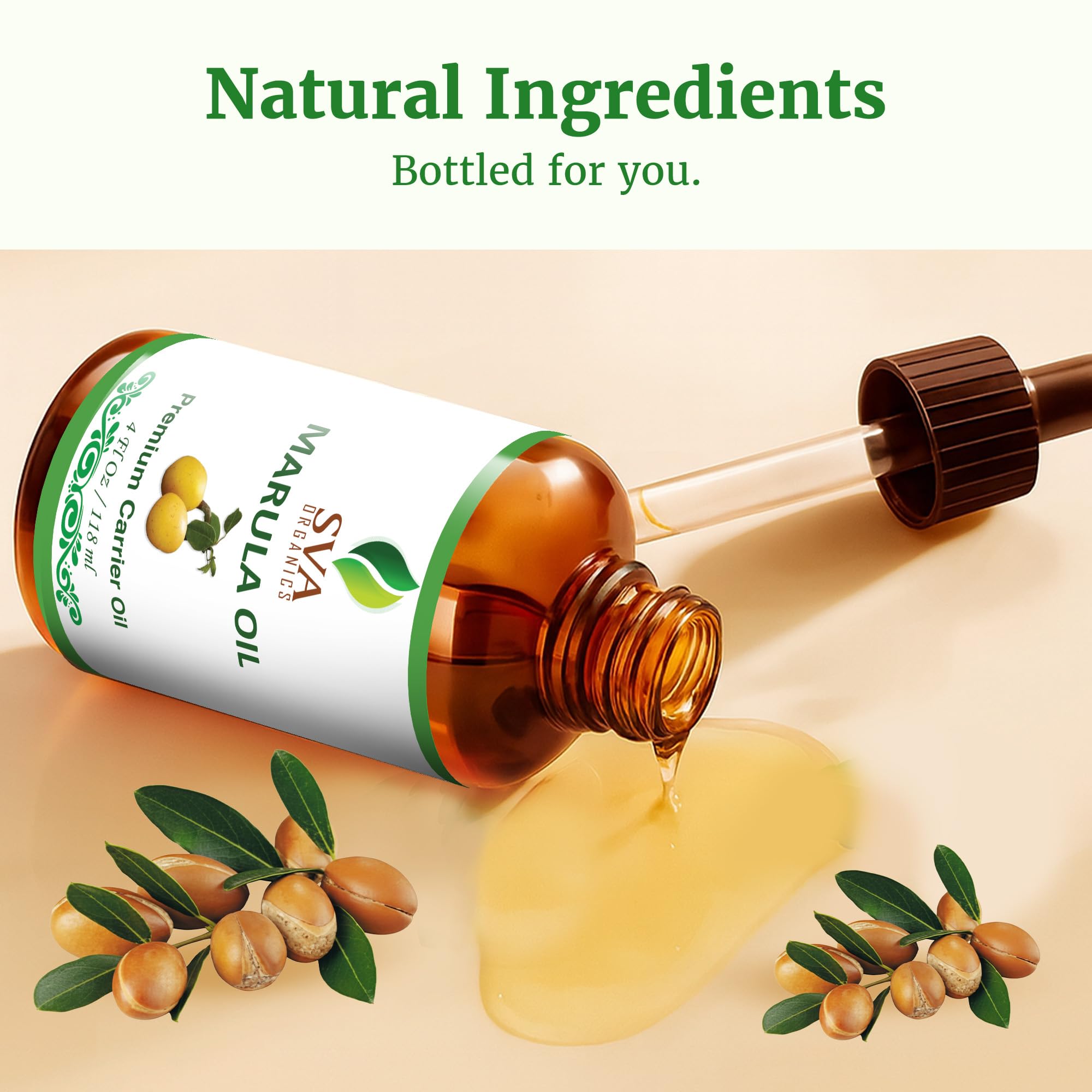 SVA Organic Marula Seed Oil – 4 Fl Oz | Cold-Pressed Virgin Marula Oil for Face, Skin & Hair