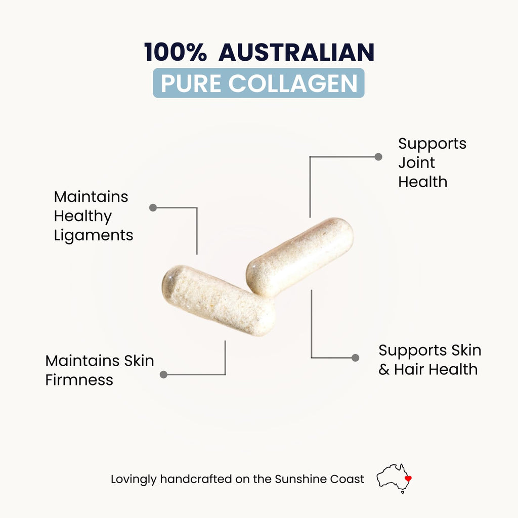Organic Collagen Australia Pure Hydrolyzed Collagen Capsules – Bioavailable for Skin Elasticity, Hair Health, and Joint Support – Grass-Fed, Pasture-Raised, Paleo & Keto Friendly (120 Caps)
