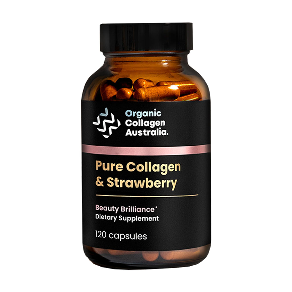 Organic Collagen Australia – Beauty Brilliance Strawberry Capsules, 120 Count