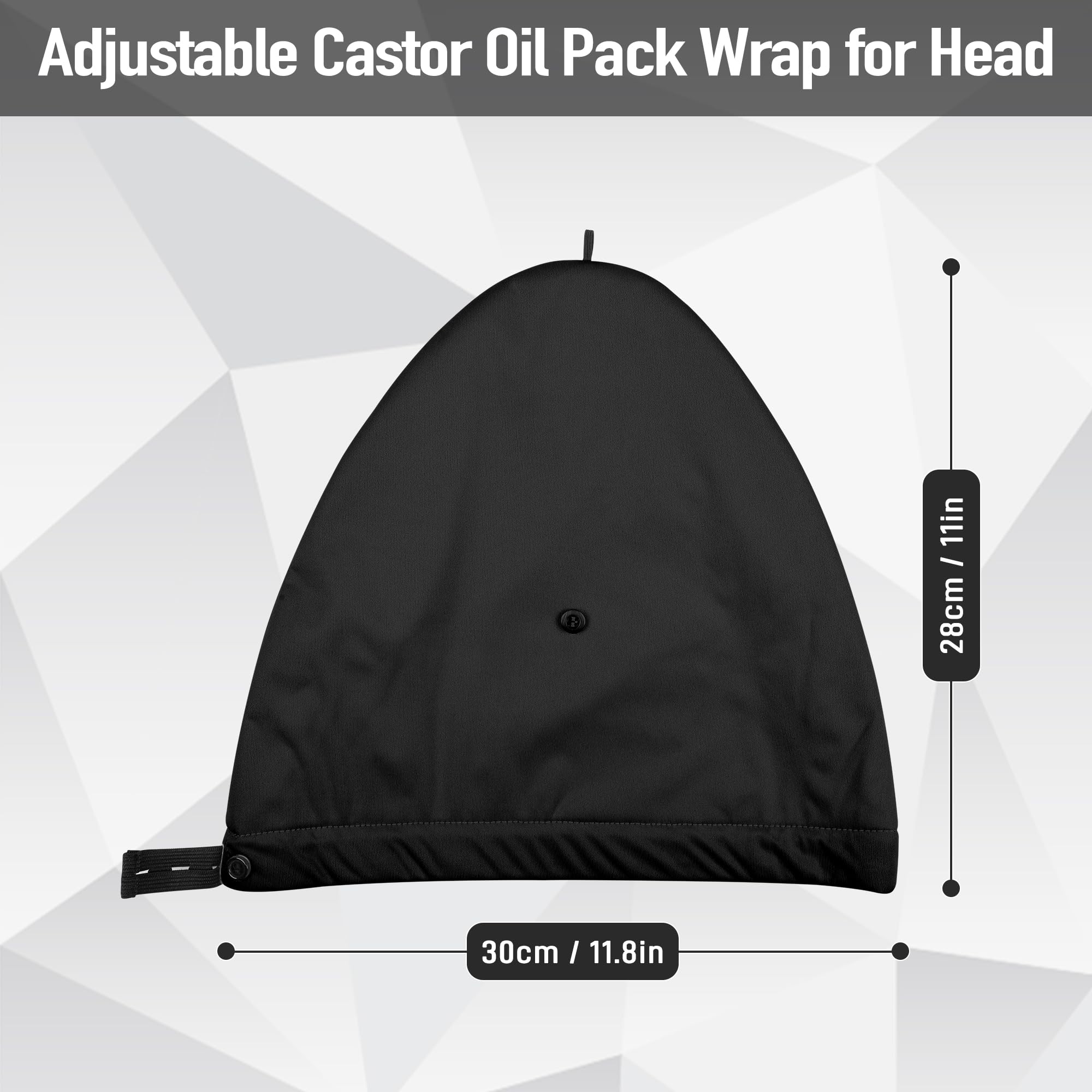 Castor Oil Pack Wrap for Hair - Organic Cotton Head Cap, Reusable Waterproof Hair Hat for Sleep