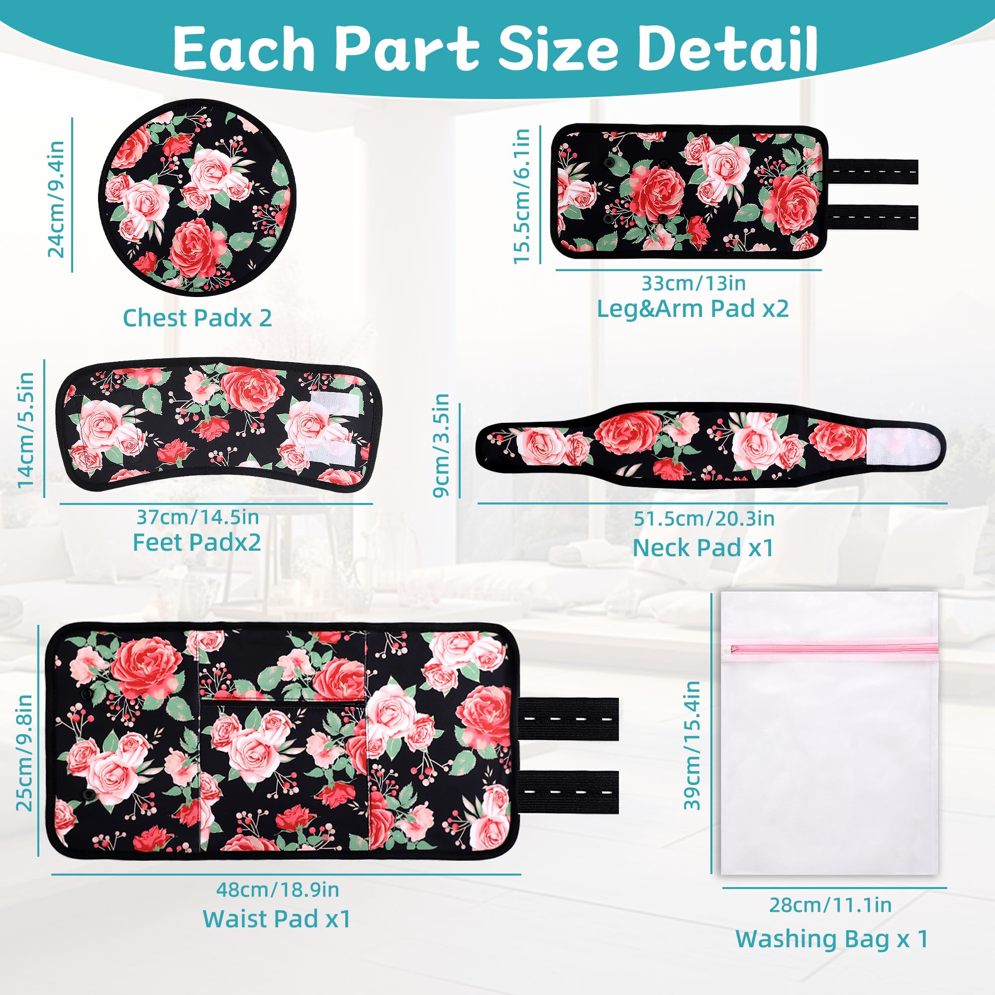 Castor Oil Pack Wrap Organic Cotton Kit – 9 Pcs, Adjustable Straps, Reusable & Machine Washable