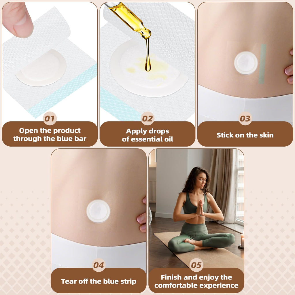 50PCS Waterproof Silicone Castor Oil Belly Button Patches – Breathable PU Film, Organic Cotton Pack