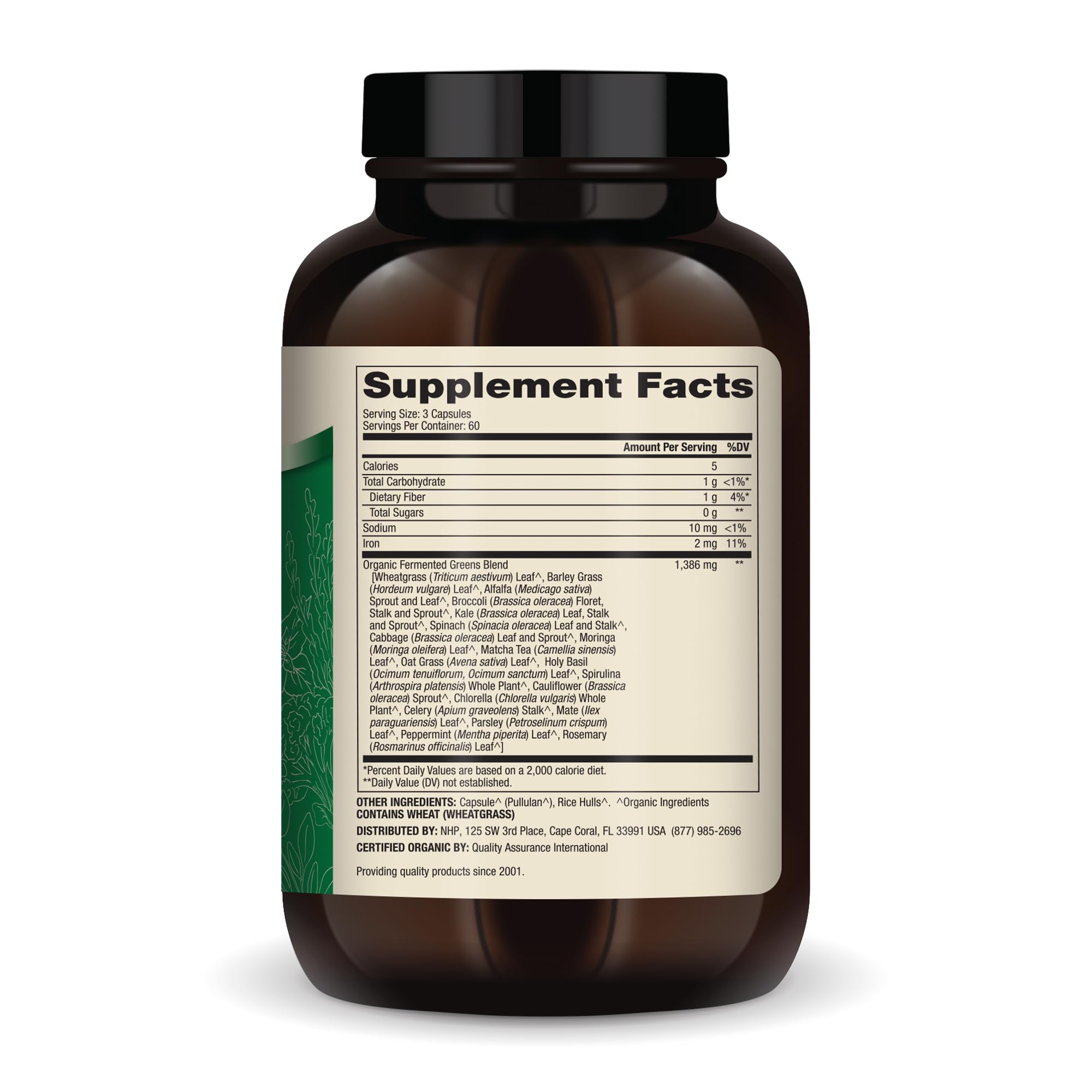 Dr. Mercola Organic Fermented Greens – 30 Servings, 180 Capsules | Immune Support, USDA Organic, Non-GMO