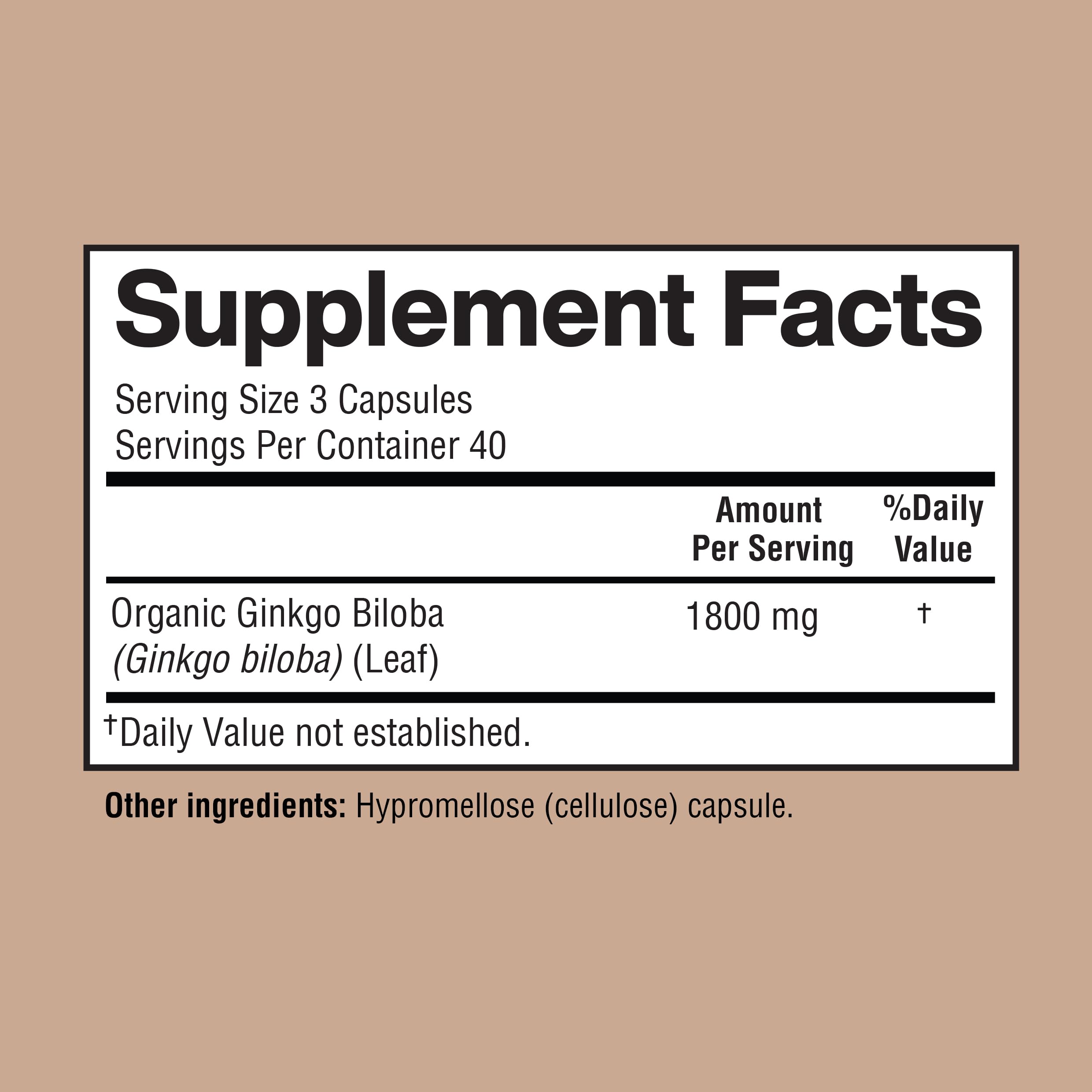 Happi Mi Nutrition Ginkgo Biloba 1800mg – Organic for Memory & Brain Function, 120 Veggie Caps, Non-GMO
