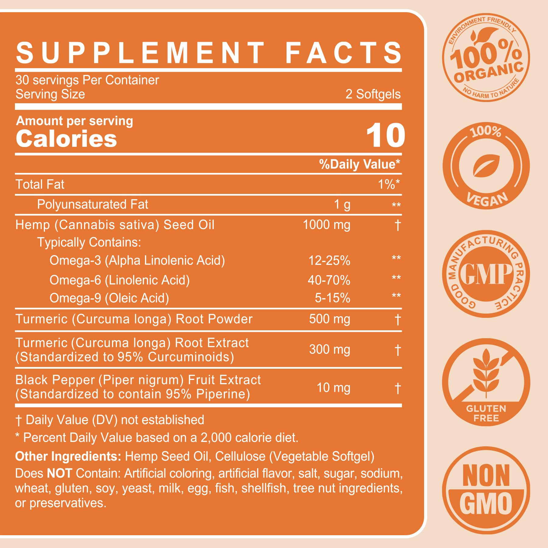 2 Pack Hēmp Oil Capsules with Turmeric — Organic Hemp Seed Oil + Curcumin