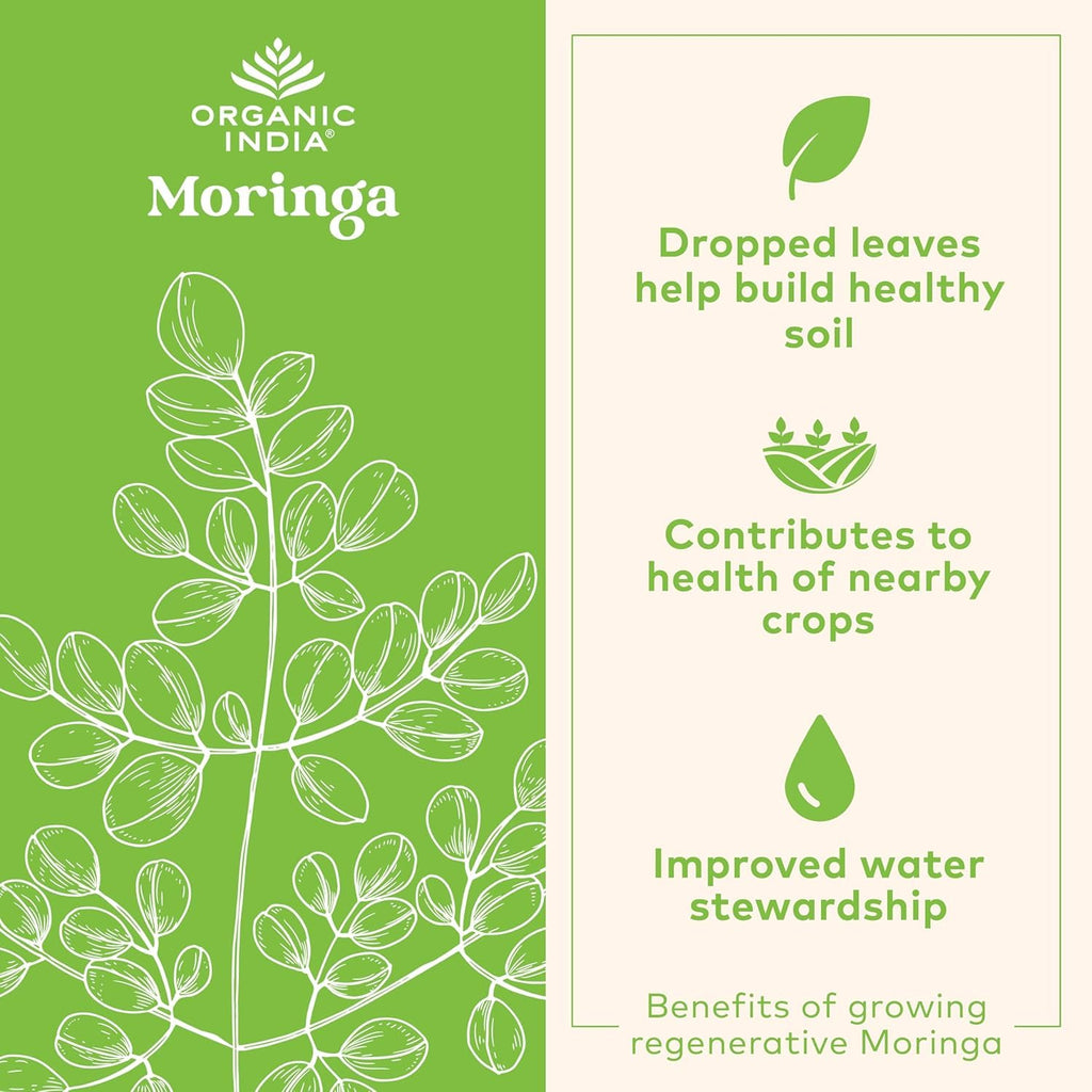 Organic India Moringa Powder – Moringa Oleifera Leaf Green Superfood, 2-Pack, USDA Organic