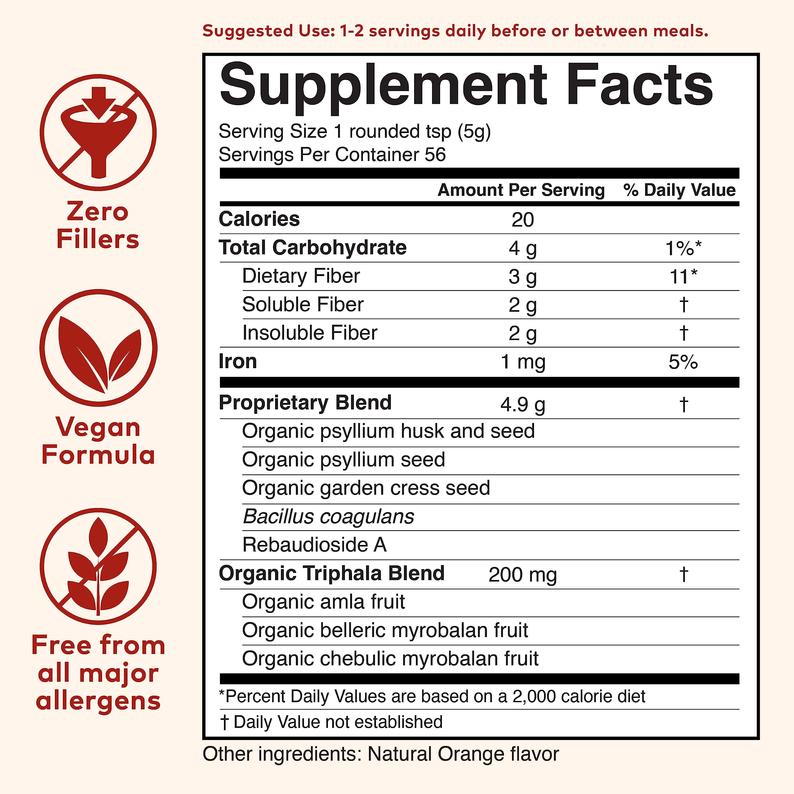 Organic India Psyllium Husk Powder – Probiotic Fiber, Organic, Vegan, Gluten Free, 10 oz