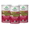 Organic India Psyllium Herbal Powder – Whole Husk Fiber, 12 oz Canister, 3 Pack | Keto, Vegan, Gluten-Free, USDA Organic