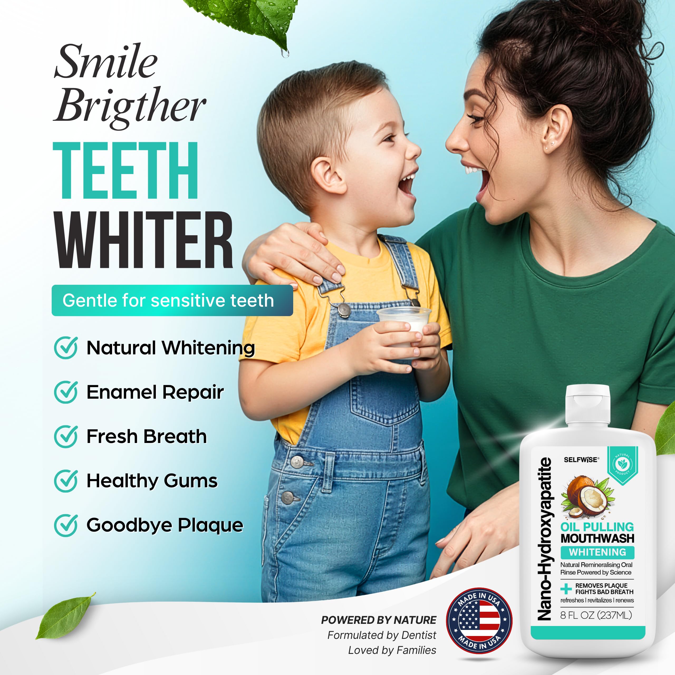 Nano-Hydroxyapatite Oil Pulling Mouthwash – Teeth & Gums, Organic