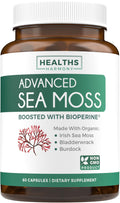 Organic Irish Sea Moss Capsules with Bladderwrack & Burdock - USA Made