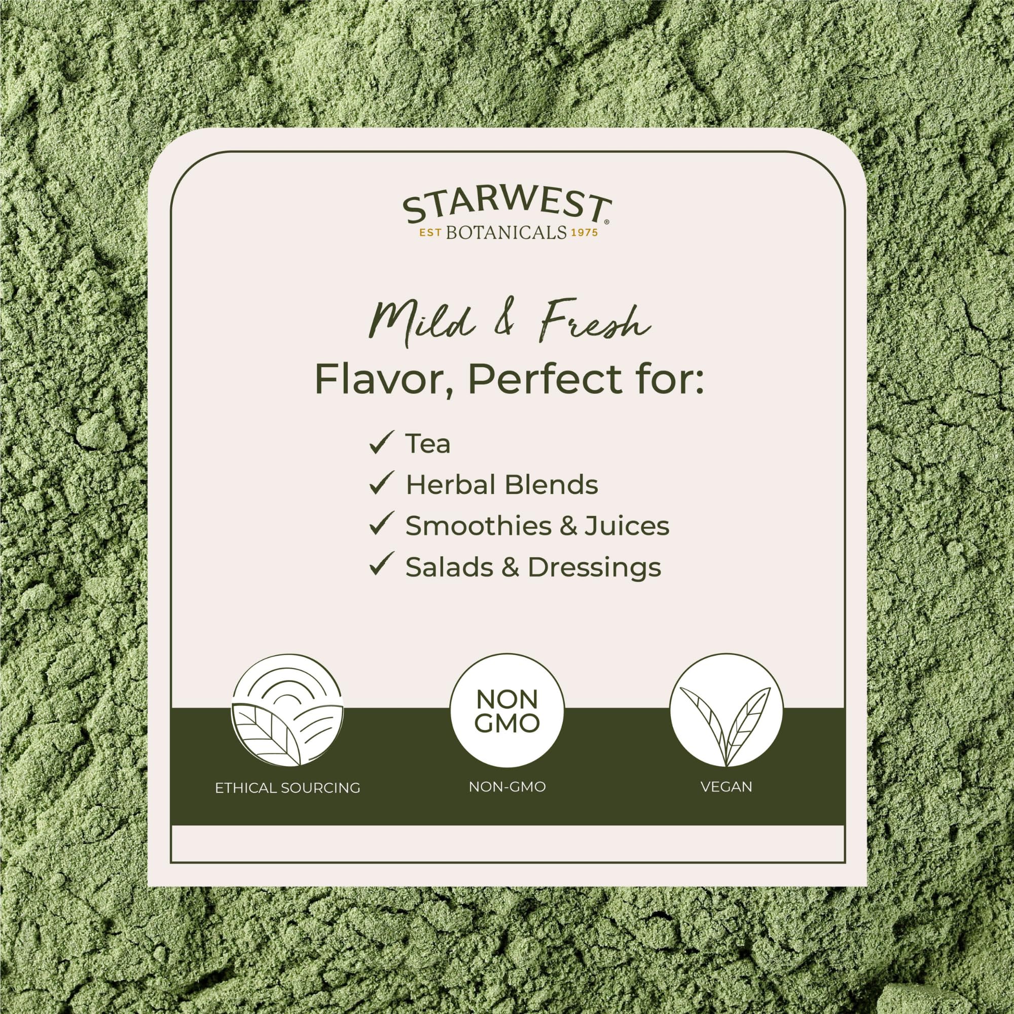 Starwest Botanicals Organic Wheat Grass Powder - 1 lb Bag | Kosher & Non-GMO