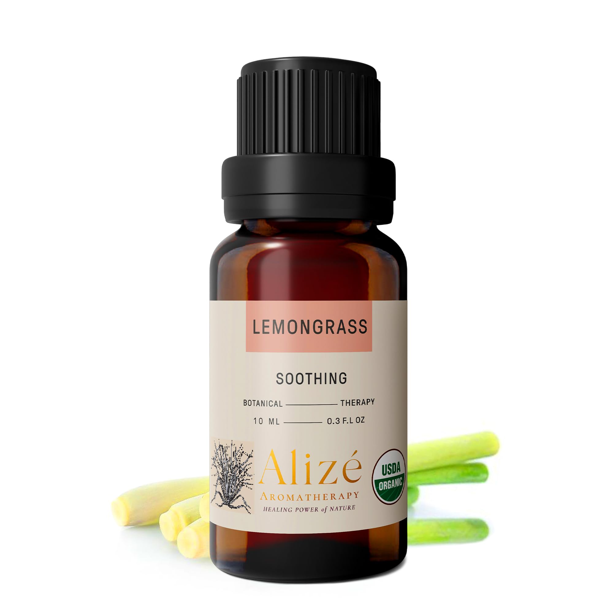 Organic Lemongrass Essential Oil, USDA Certified Organic 100% Natural & Pure Essential Oils for Diffusers for Home, Aromatherapy Oils, Diffuser Oils Scents, Refreshing, 10ml-0.33 fl oz