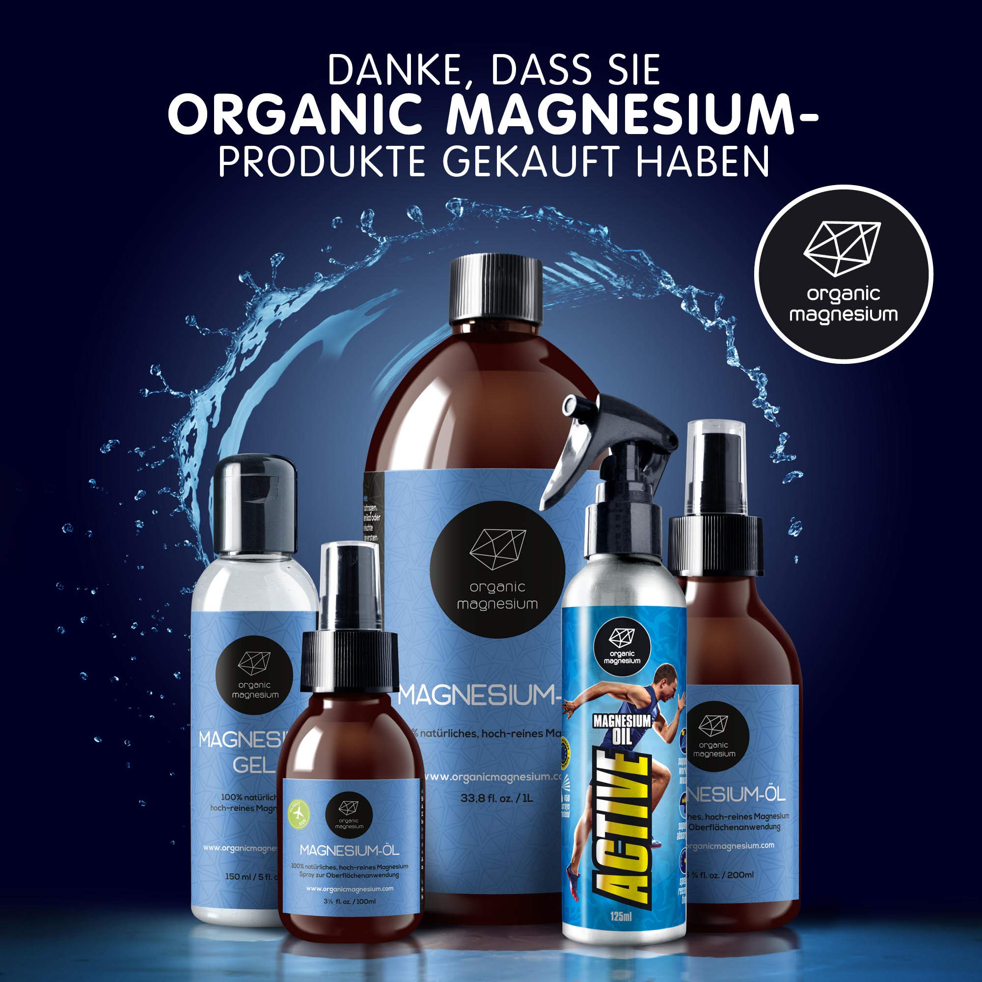 Organic Magnesium Gel - 30% Magnesium Chloride | Zechstein Inside | For Legs, Sports & Sleep (5 fl oz)