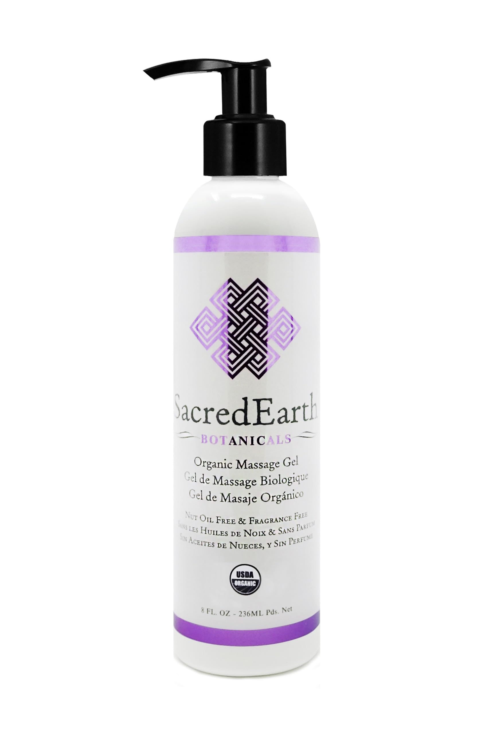 Organic Massage Gel (8oz) - USDA Organic, Vegan, Gluten Free, Nut Oil Free