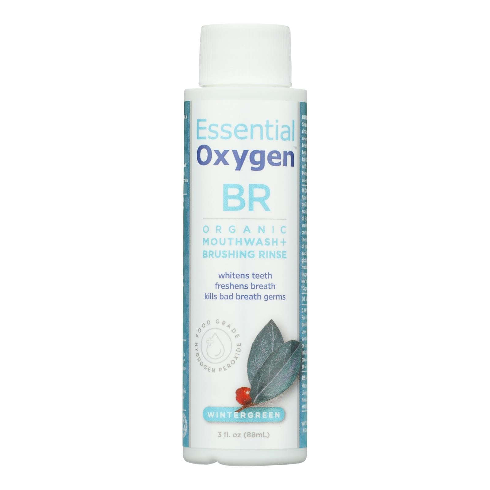 Organic Mouthwash (Brushing Rinse) Wintergreen – Essential Oxygen 3 oz