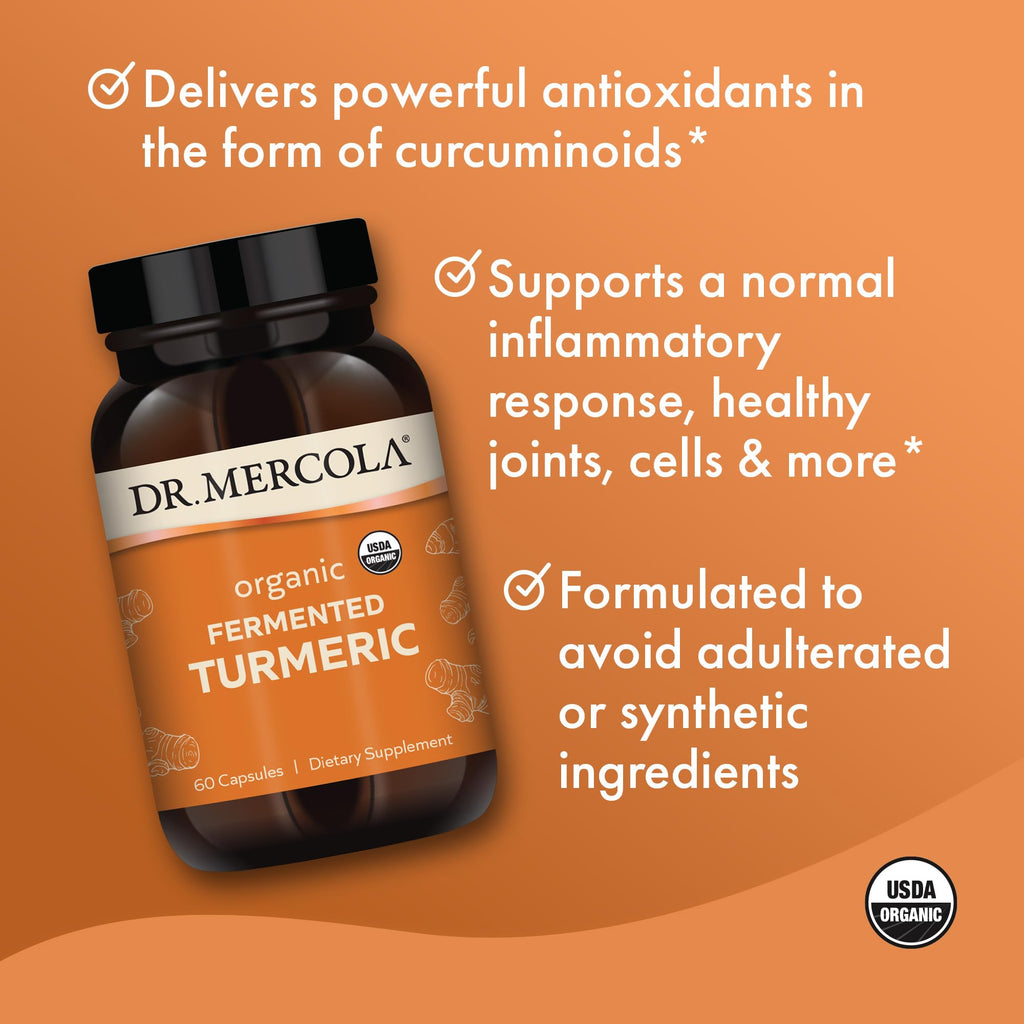 Dr. Mercola Organic Fermented Turmeric – 370 mg, 60 Capsules