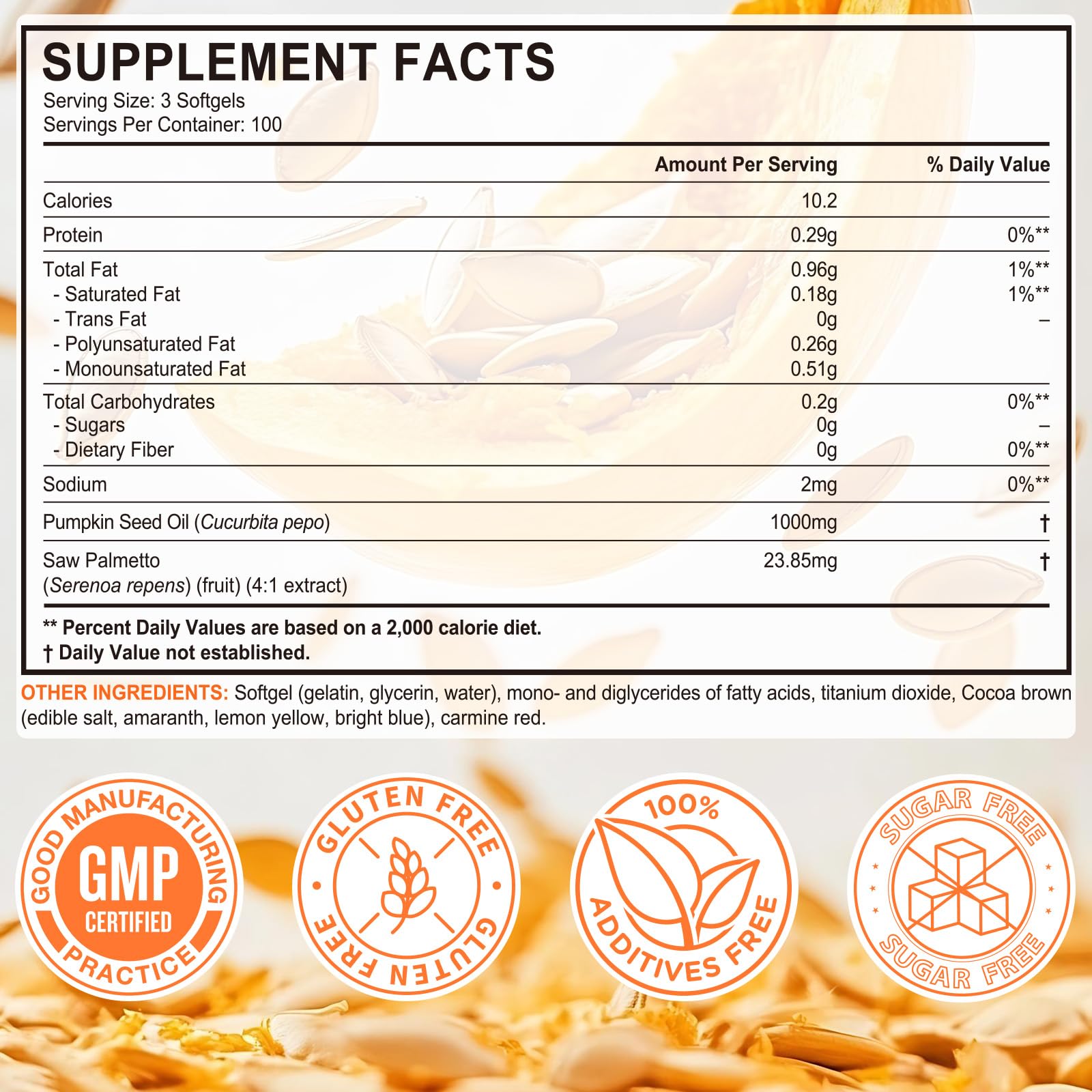 Pumpkin Seed Oil with Saw Palmetto – 1000mg per Serving, 300 Softgels | Hair, Prostate & Urinary Health | Cold Pressed, Non-GMO