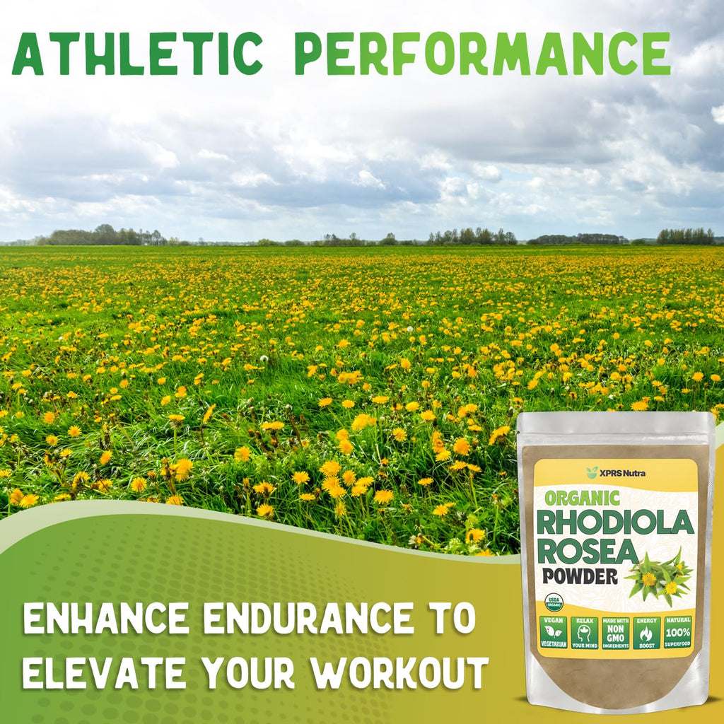 XPRS Nutra Organic Rhodiola Rosea Powder – USDA Organic, Vegan, Cognition & Energy (1 oz)