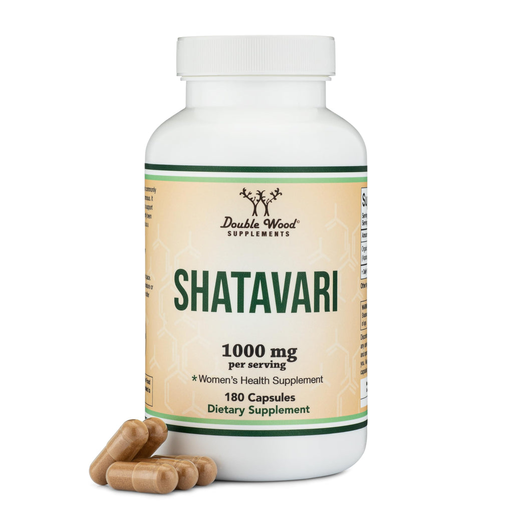 Organic Shatavari Capsules - 1000mg per Serving, 90 Day Supply | Double Wood