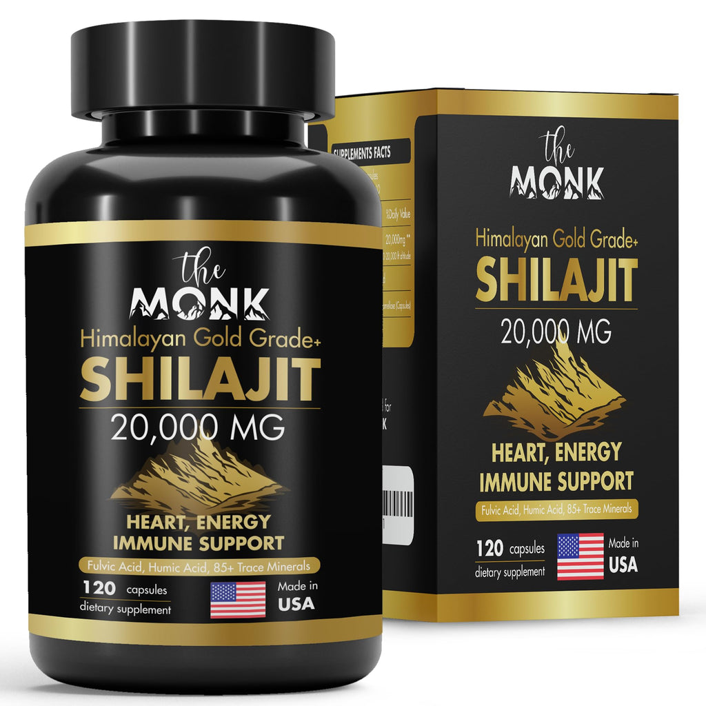 Organic Shilajit Gold Grade Plus – Fulvic & Humic Acids, 120 Capsules, USA Made
