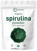 Organic Spirulina Powder 2lbs | Raw Blue-Green Algae | Vegan Protein & Antioxidants | Non-GMO & Filler-Free