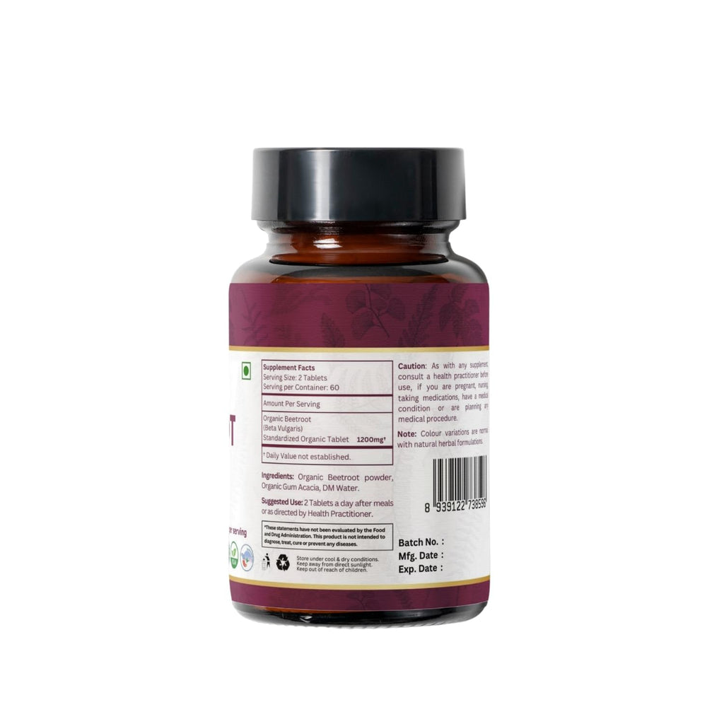 ORGANIC SPREE Beetroot 120 Tablets | Beta Vulgaris (Beetroot) | USDA Organic Certified | Organic and Natural 120tab - Pack of 2