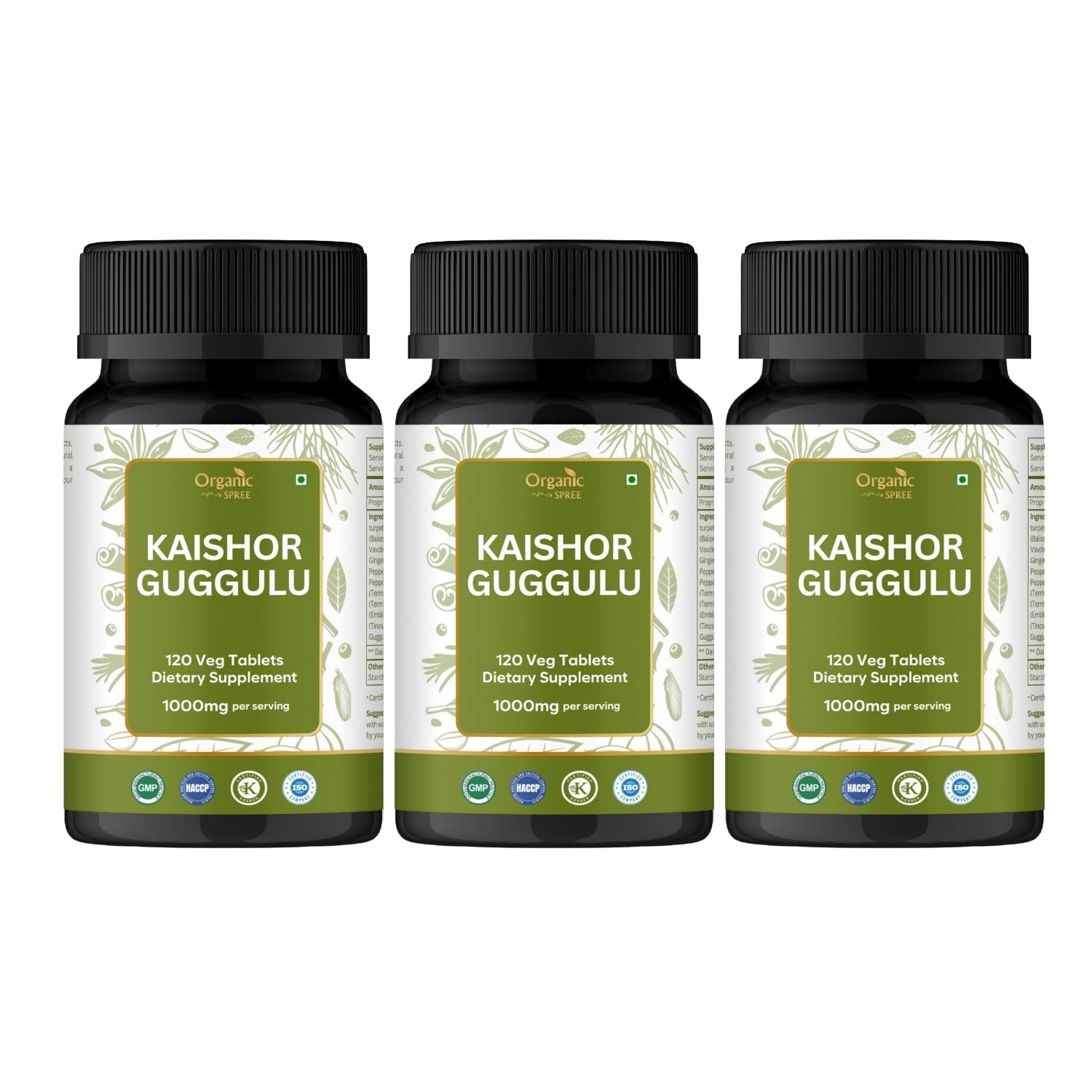 ORGANIC SPREE Kaishor Guggulu 120 Tablets – Supports Healthy Joints, Ayurvedic Formulation, Certified Vegetarian