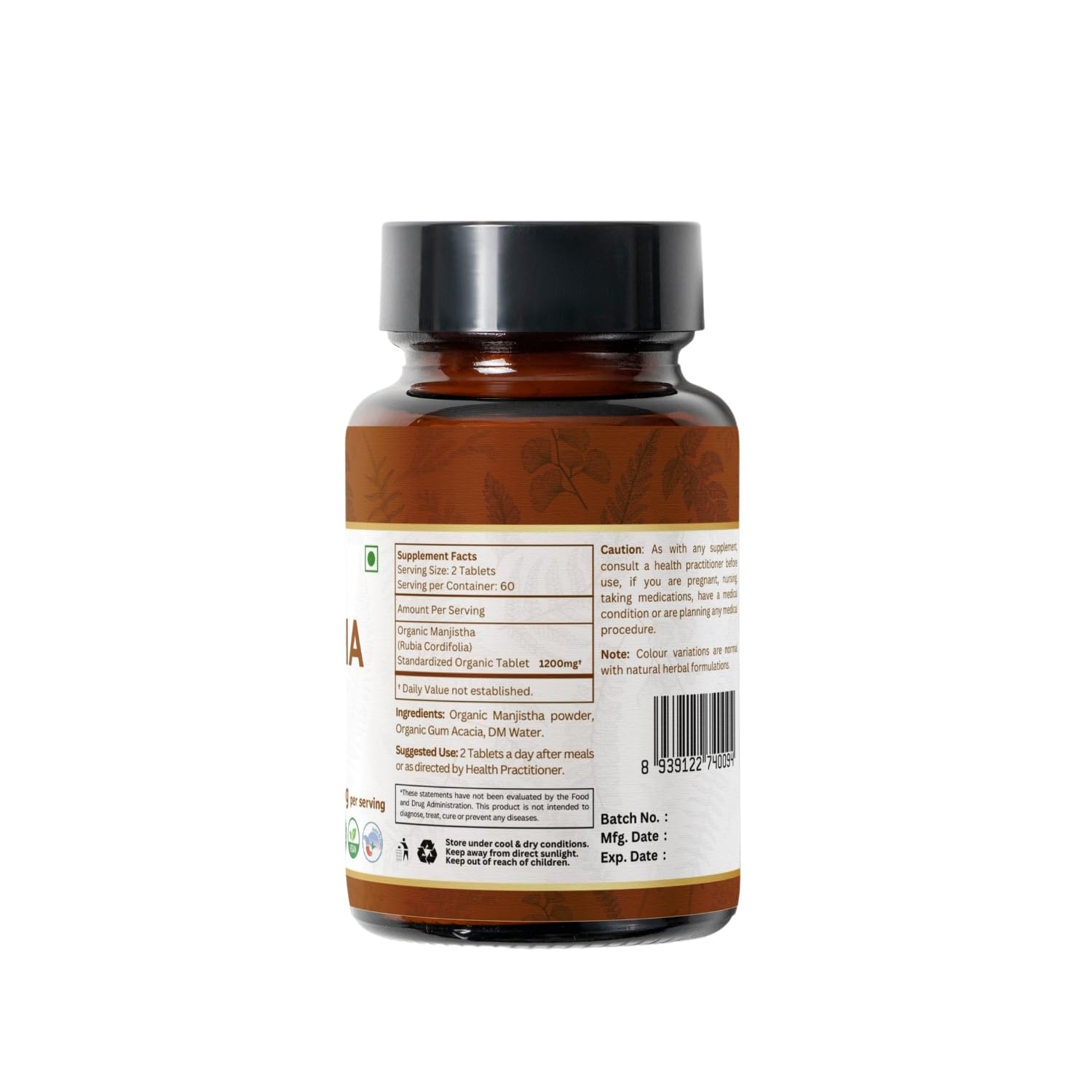 Organic Spree Manjistha 120 Tablets – 3 Pack | USDA Organic Certified | Lymphatic Support