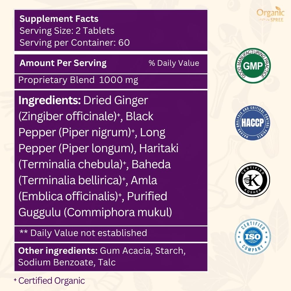 ORGANIC SPREE Medohar Guggulu 120 Tablets – Ayurvedic Metabolism & Immune Support | Pack of 3