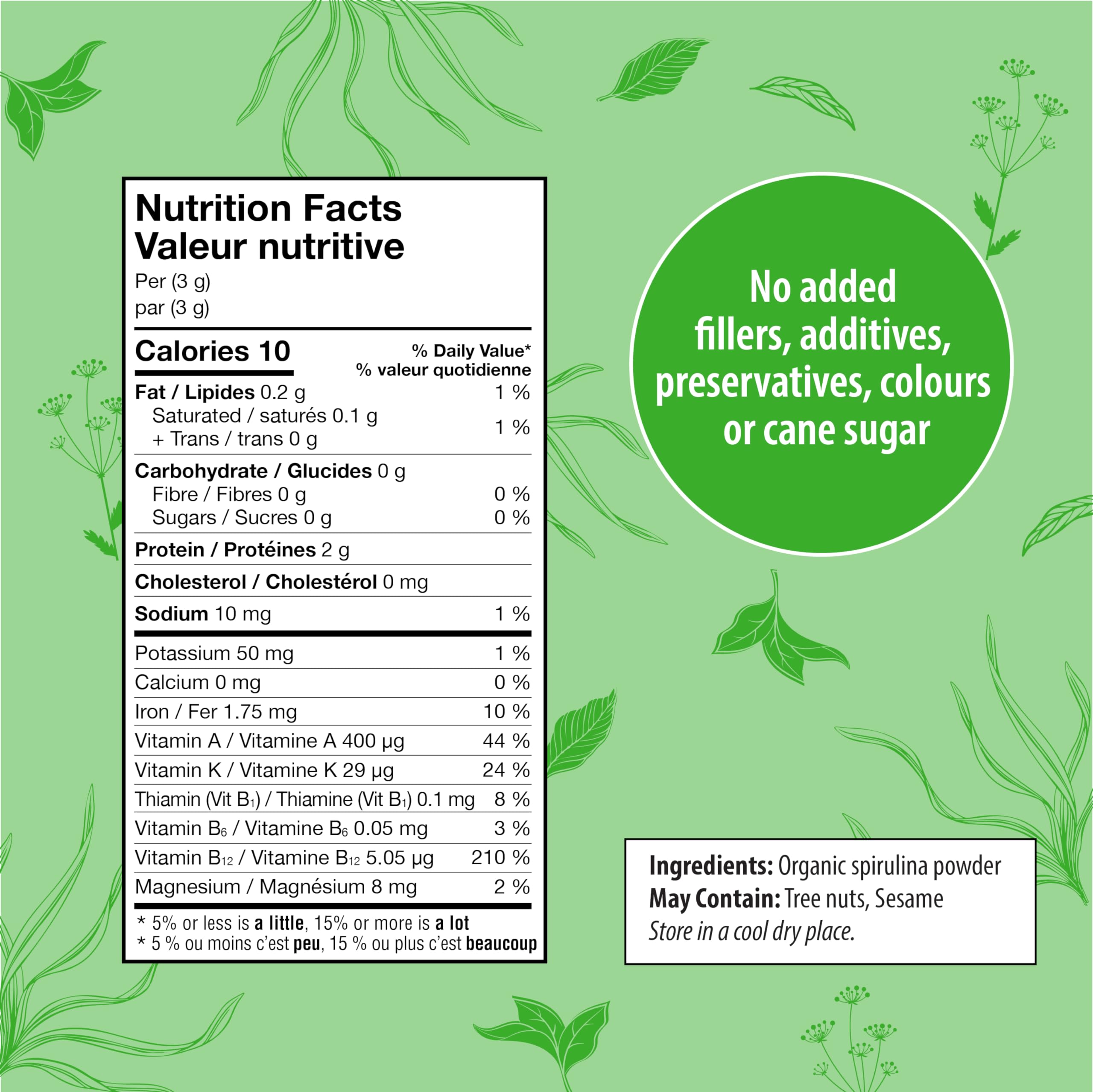 Organic Traditions Spirulina Powder – Organic, Vegan & Non-GMO, 5.3oz (150g) Bag | 50 Servings