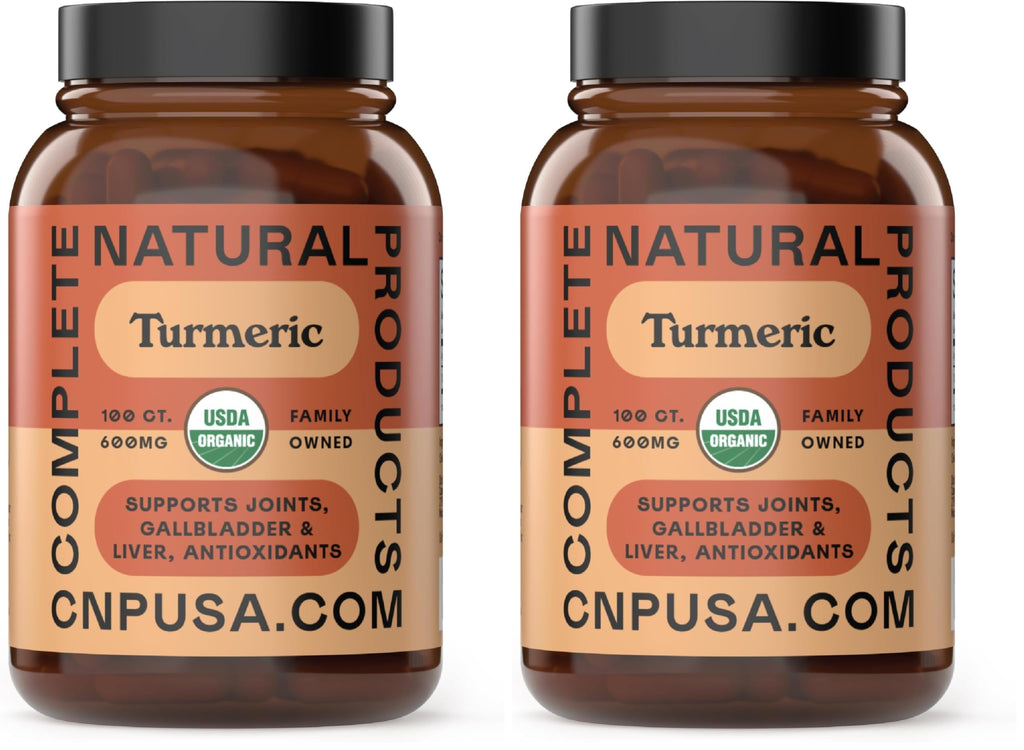 Organic Turmeric Capsules 600mg | Pure Curcumin 100 Capsules (Pack of 2) - Liver & Joint Support