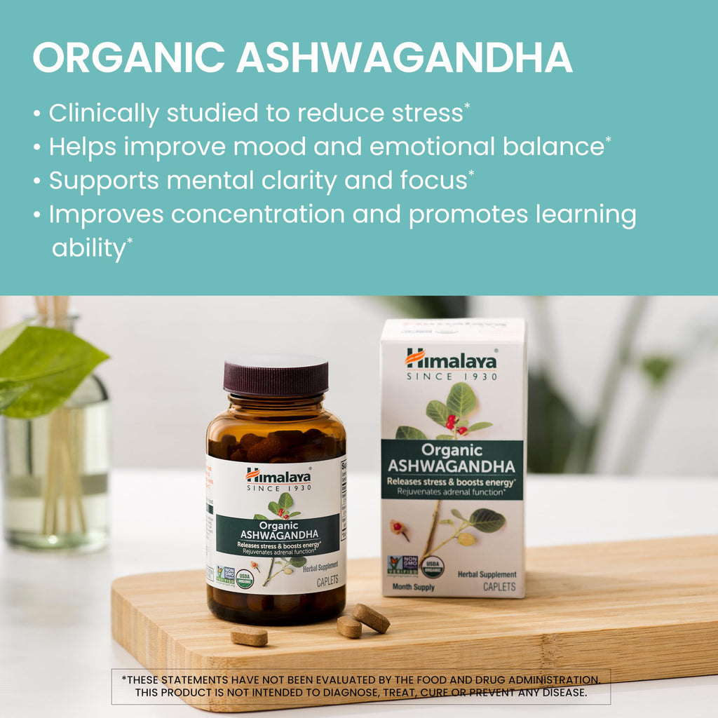Himalaya Organic Ashwagandha Root - 90 Day Supply | Stress & Adrenal Support
