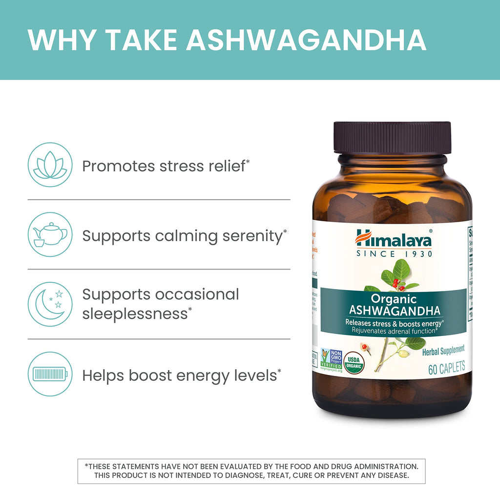 Himalaya Organic Ashwagandha Root – 120 Day Supply | Stress Relief & Energy Support