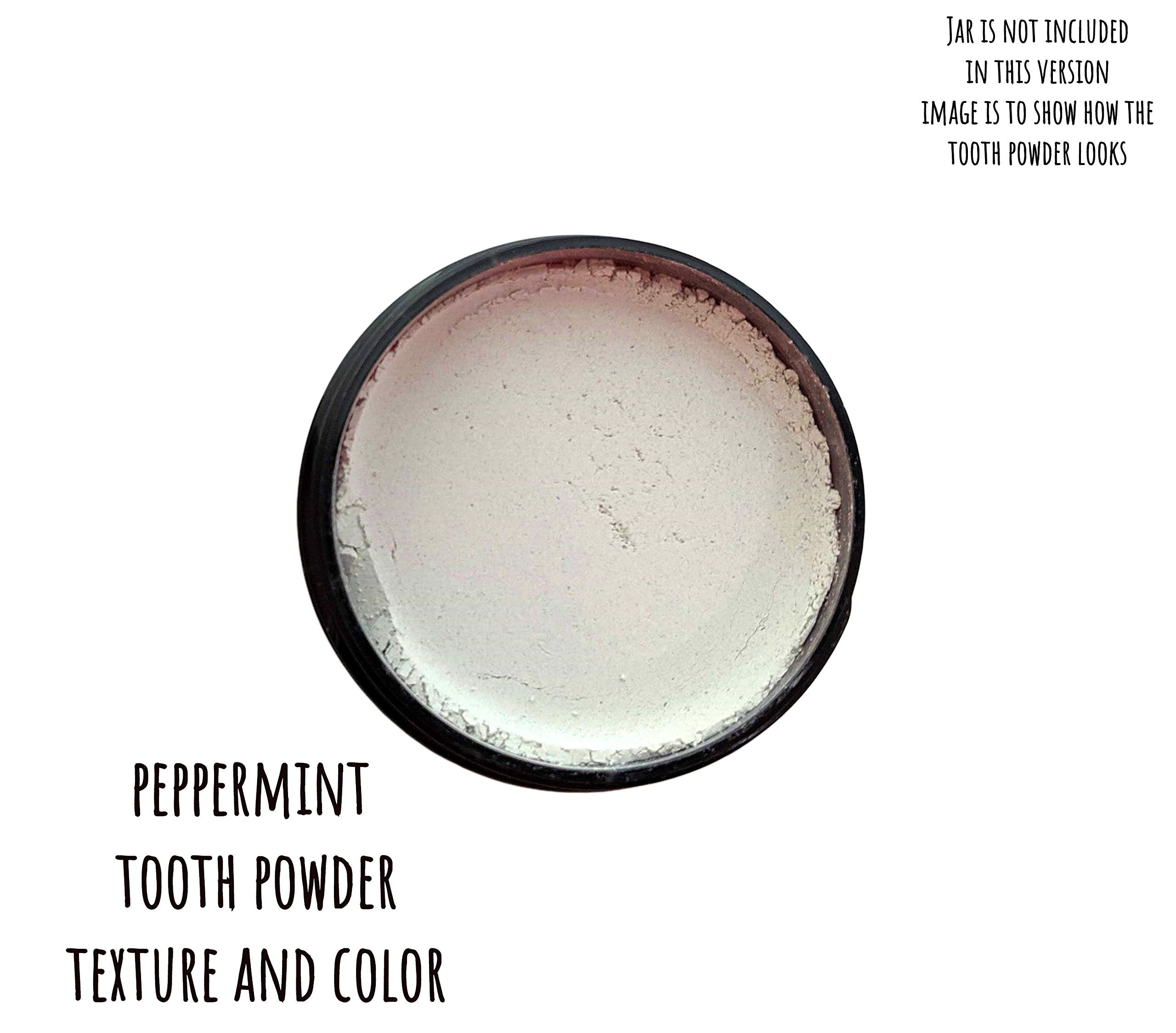Zero Waste Tooth Powder – Organic Vegan Fluoride Free, Peppermint Flavor, 6 Month Supply