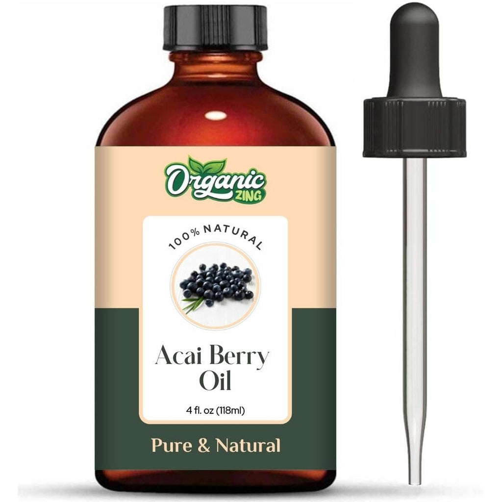 Organic Zing Acai Berry Oil | Pure Carrier Oil for Skincare, Haircare & Massage – 118ml