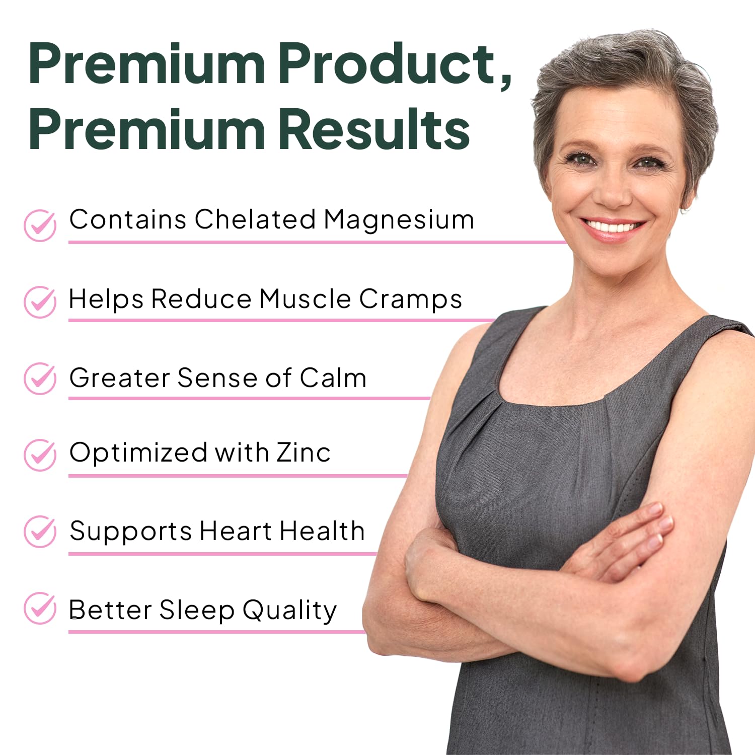 Organics Ocean Magnesium Glycinate with Zinc – Maximum Strength Chelated Magnesium (90 Capsules)