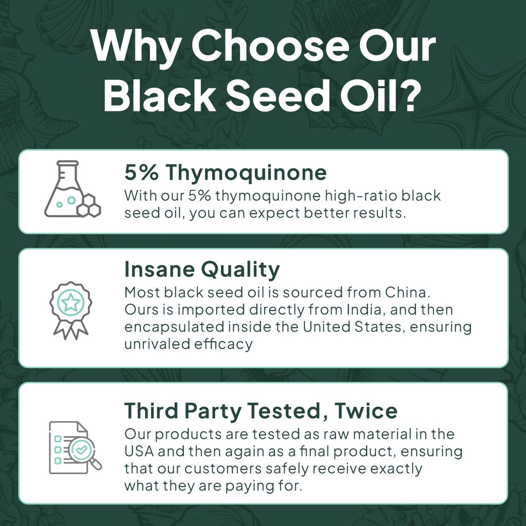 Organics Ocean Better Black Seed Oil – 5% Thymoquinone, Immune Support