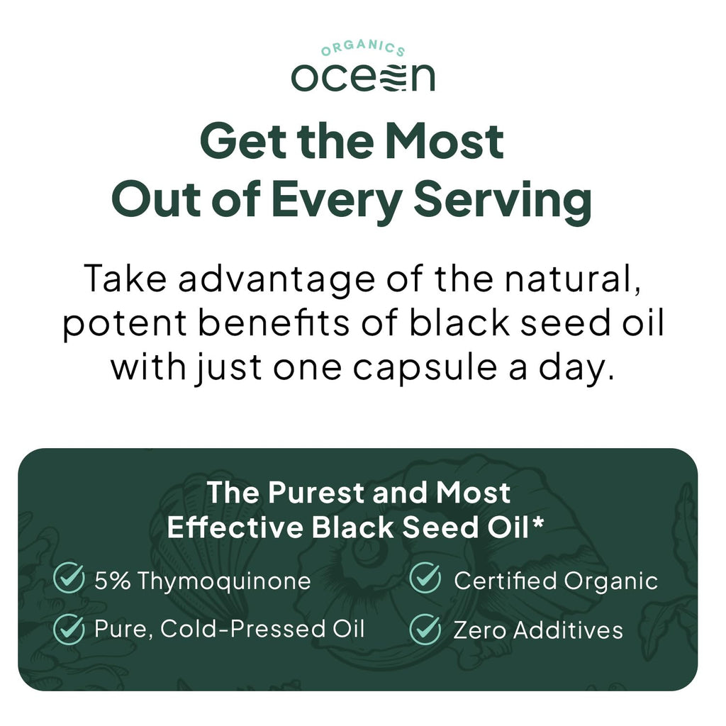Organics Ocean Better Black Seed Oil – 5% Thymoquinone, Immune Support
