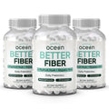 Organics Ocean Better Fiber - Daily Fiber Supplement for Gentle, Regular Bowel Movements (3 Bottles)
