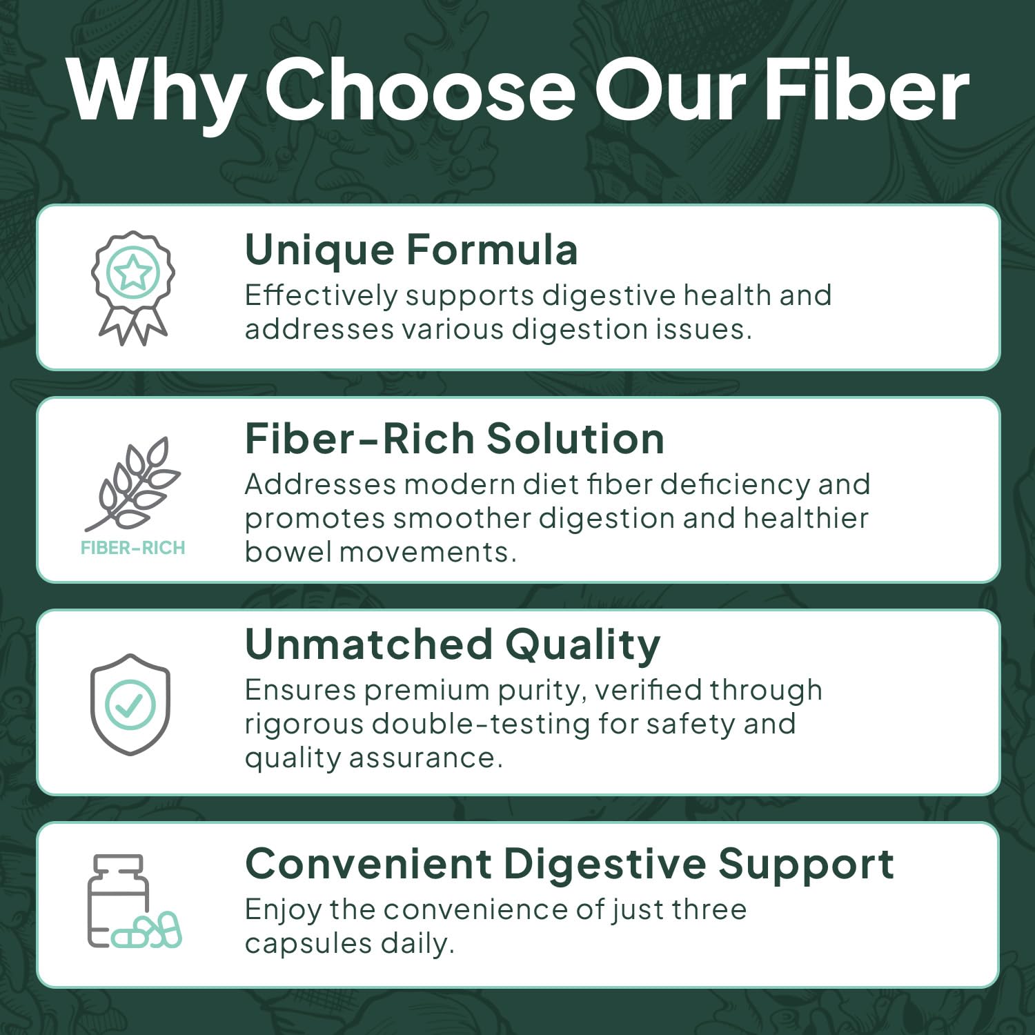 Organics Ocean Better Fiber - Daily Fiber Supplement for Gentle, Regular Bowel Movements (3 Bottles)
