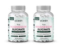Organics Ocean Magnesium Glycinate with Zinc - Maximum Strength Chelated Magnesium for Sleep & Muscle Cramps - 2 Bottles